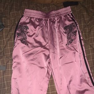 Silk pink tiger joggers